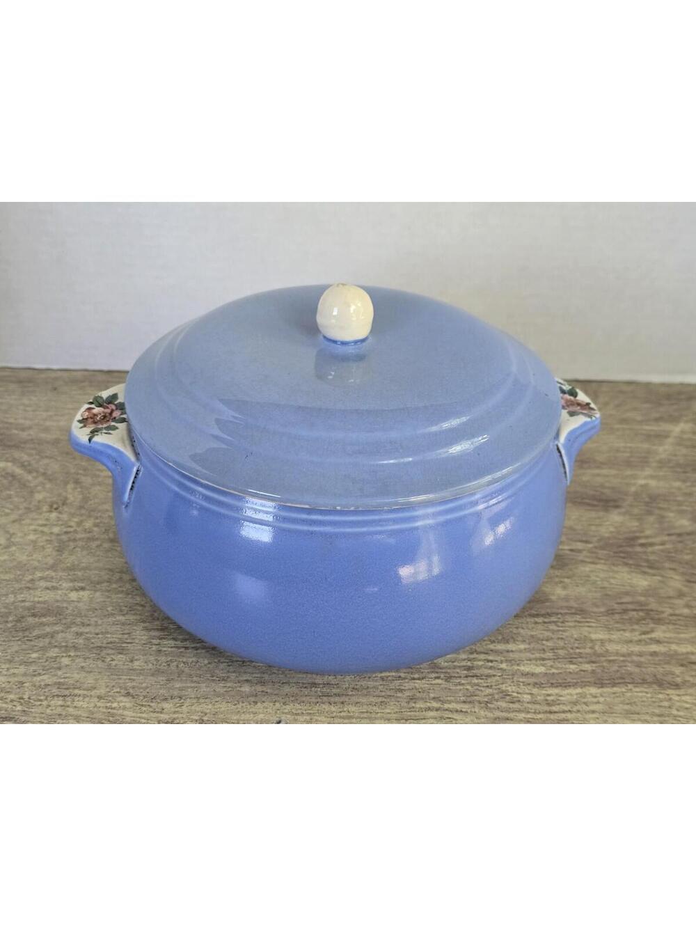 VTG Hall Superior Quality Kitchenware Rose Parade Blue Casserole Lid Is Not Hall